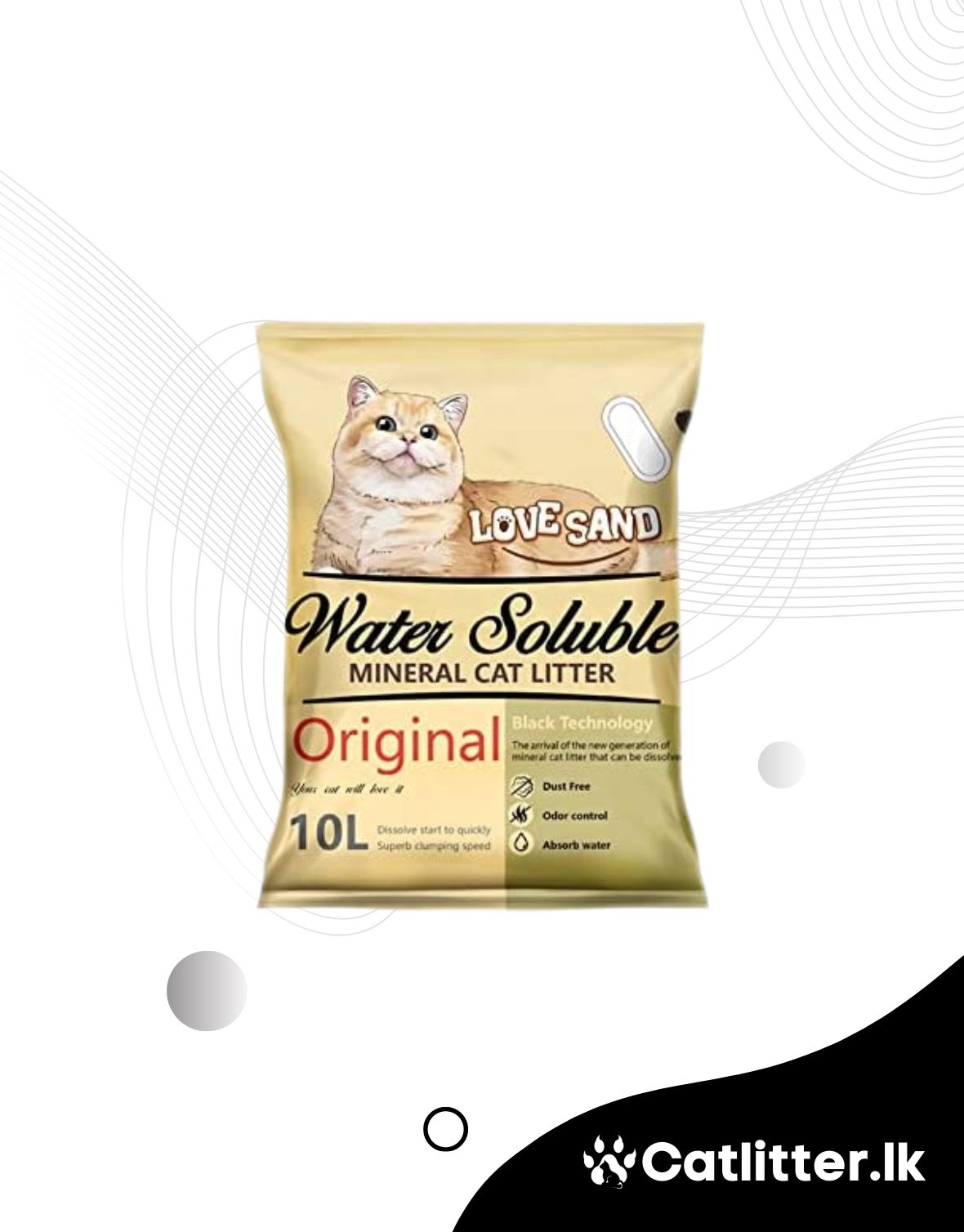 Emily Love Sand Water Soluble Cat Litter (Flushable) Lemon 10L / 8Kg