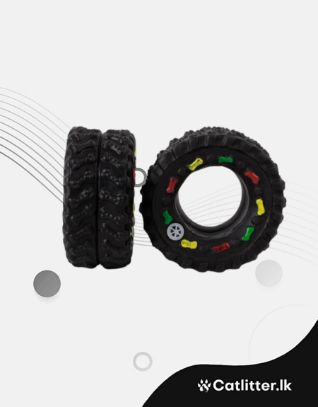 Pet Dog Cat Animal Chews Squeaky Sound Rubber Tire Shape Dogs Toy Bite