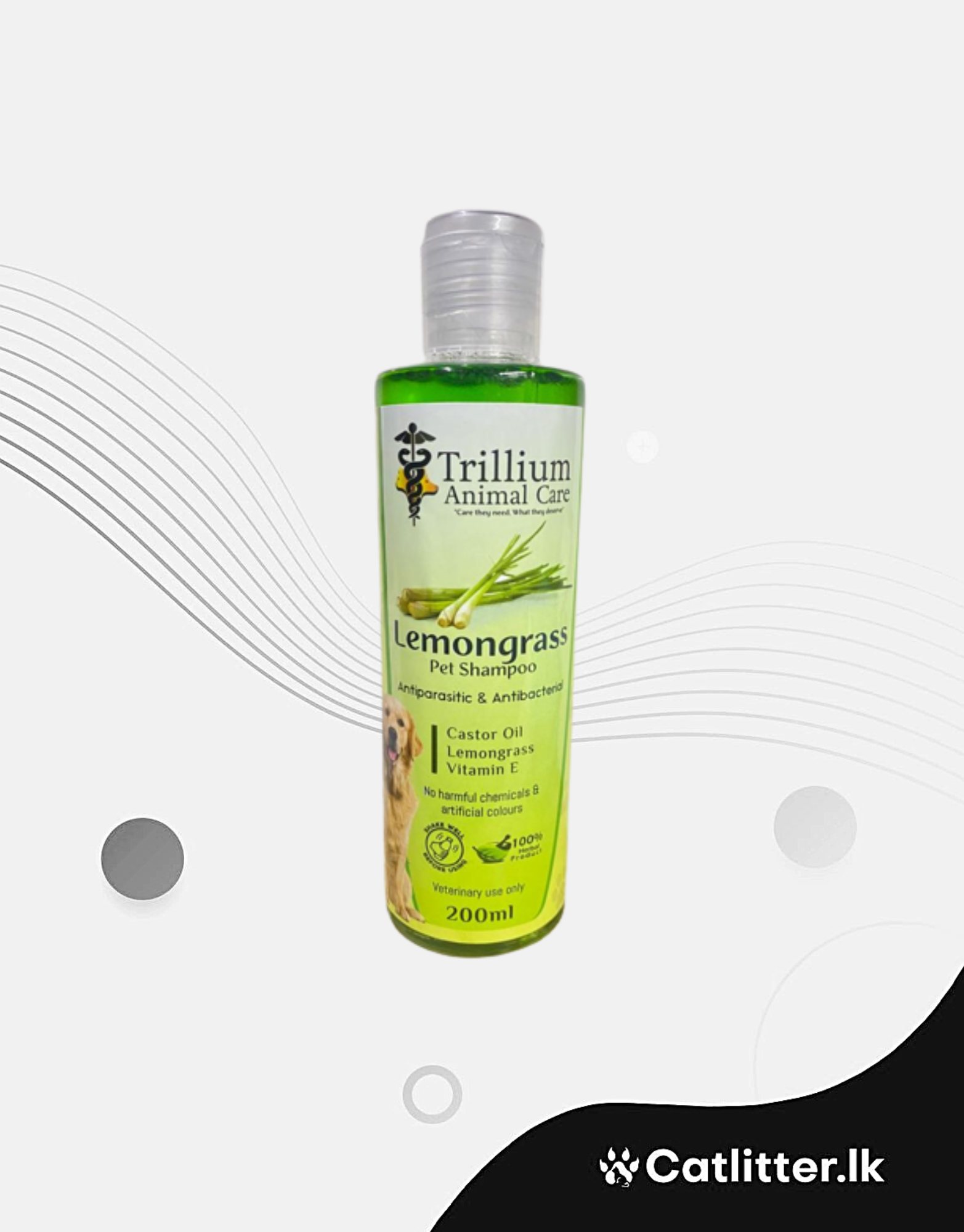 Trillium Animal Care Lemongrass Pet Shampoo 200mL