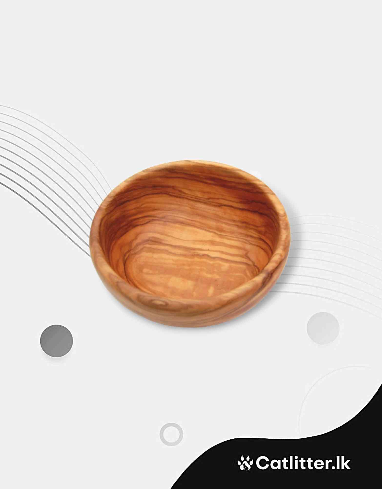 Natural Pet Food Bowl made of Olive Wood