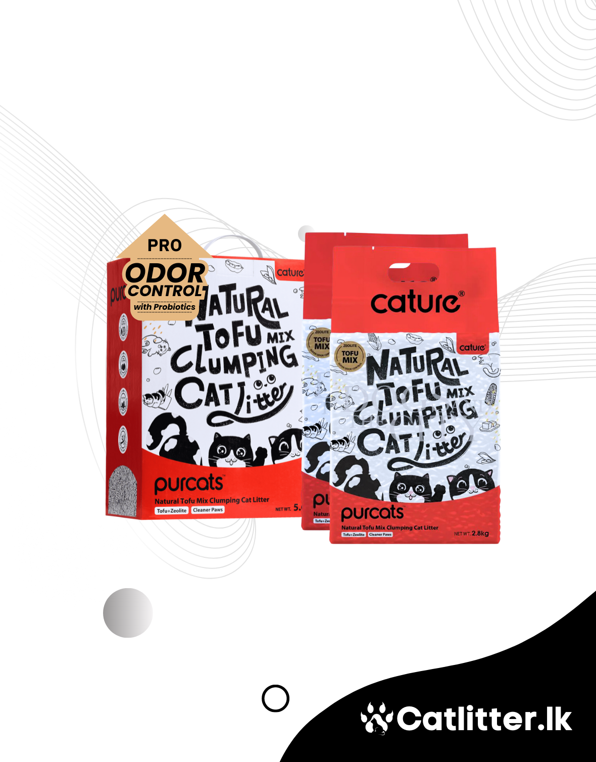 Cature Natural Tofu Clumping Cat Litter 2.8kg/7L