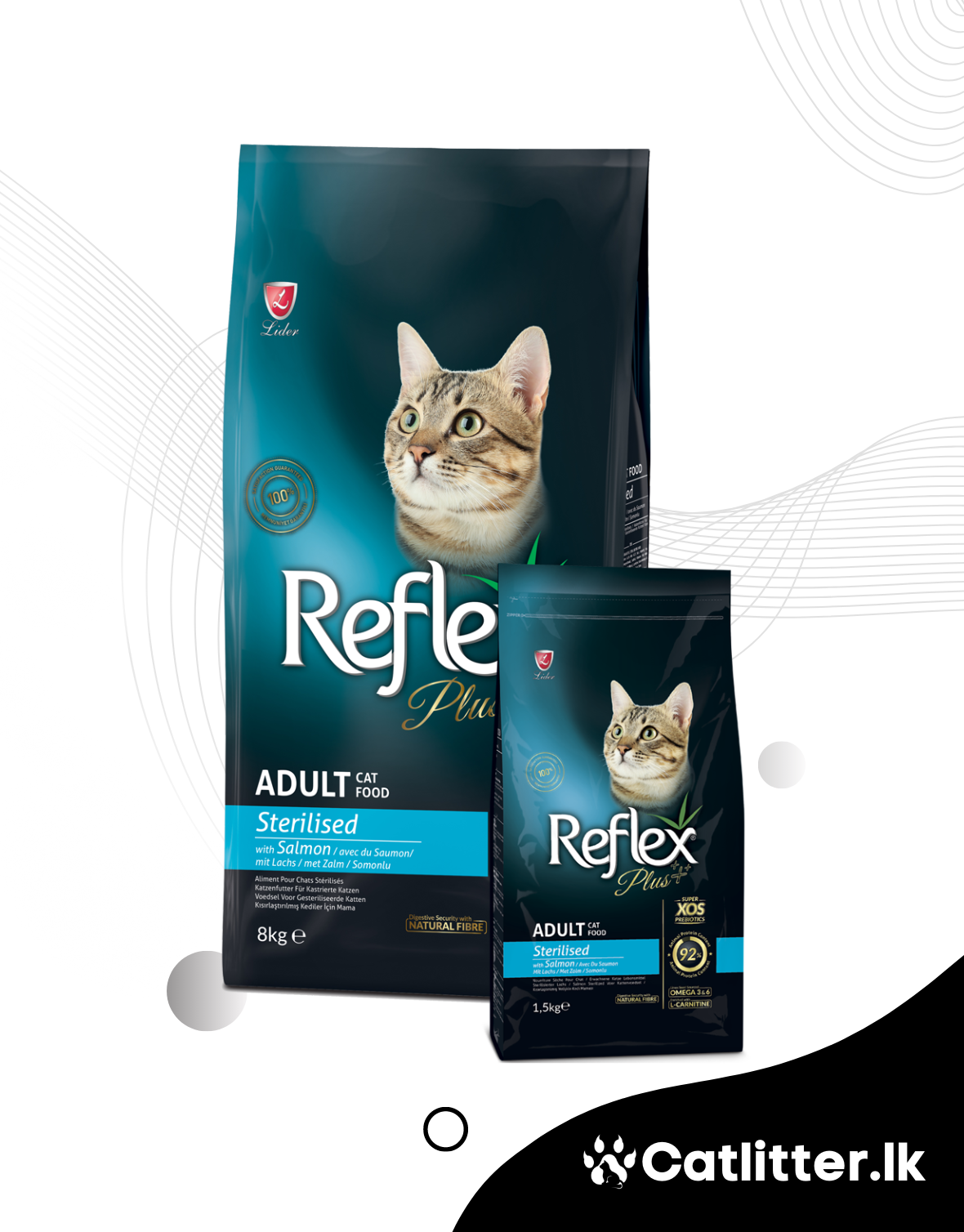 Reflex Plus Sterilised Adult Cat Food with Salmon 8KG