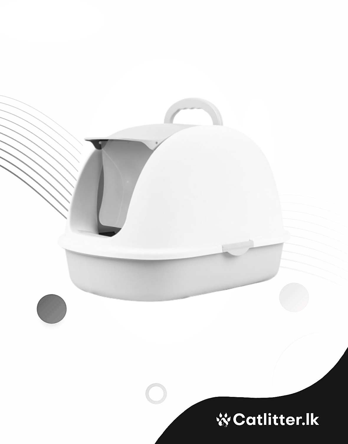 Flip Top Enclosed Cat Litter Box with Scoop