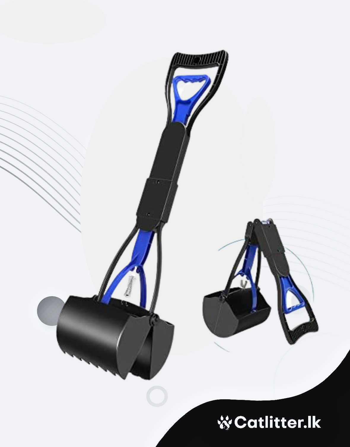 Pet Poop Scooper for Dogs and Cats with Foldable Handle