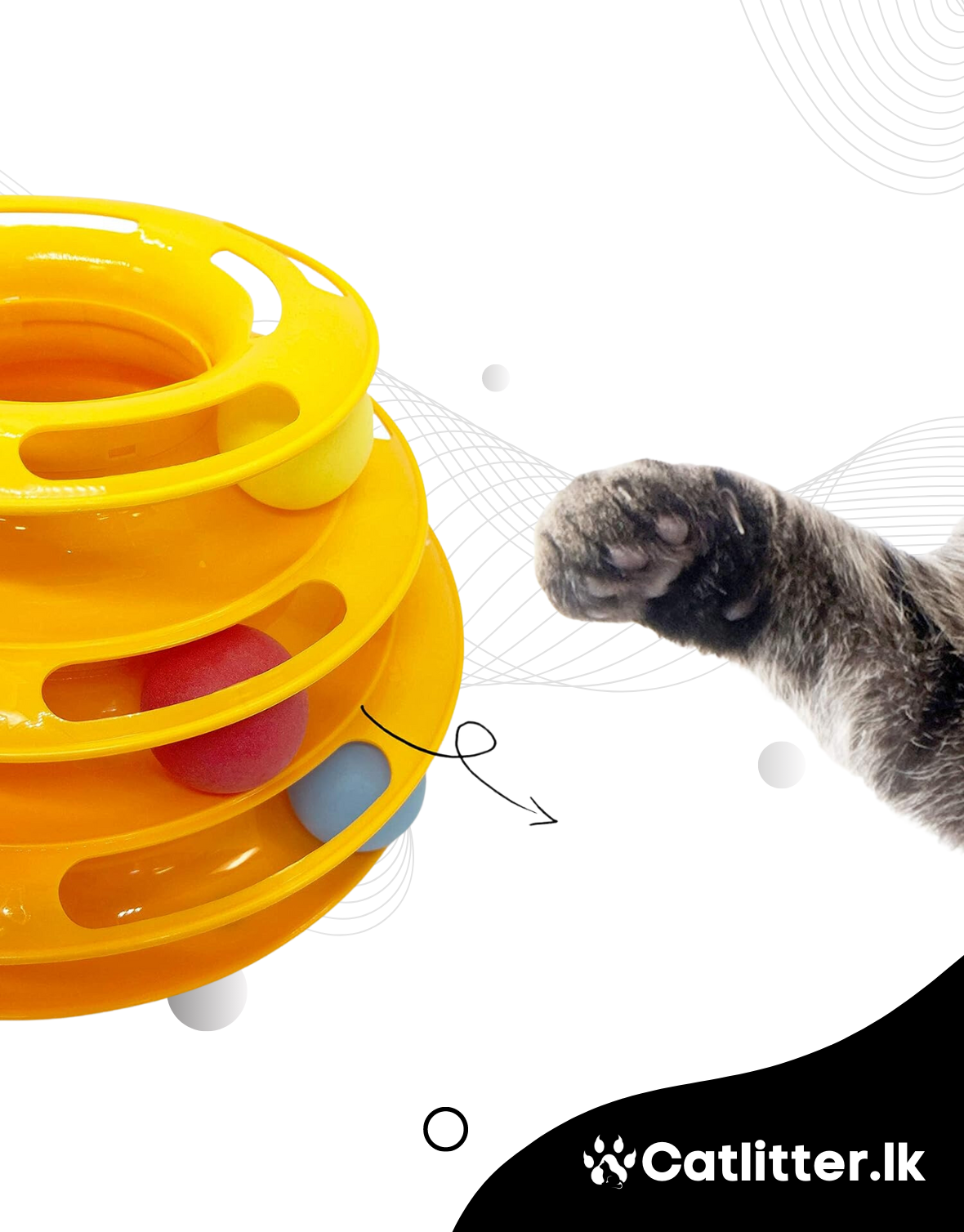 Triple Tower Track Ball Tower Tree Cat Kitten Play Toy (2)