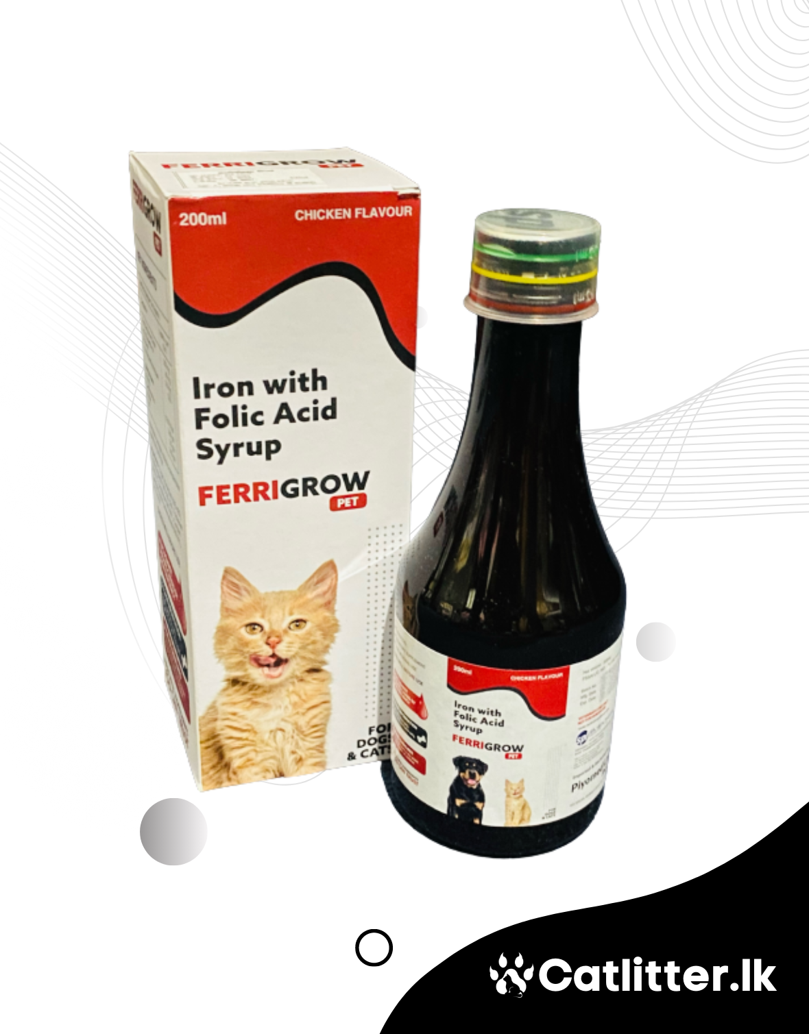 FERRIGROW PET (Iron with Folic Acid Syrup) for Cats & Dogs 200mL
