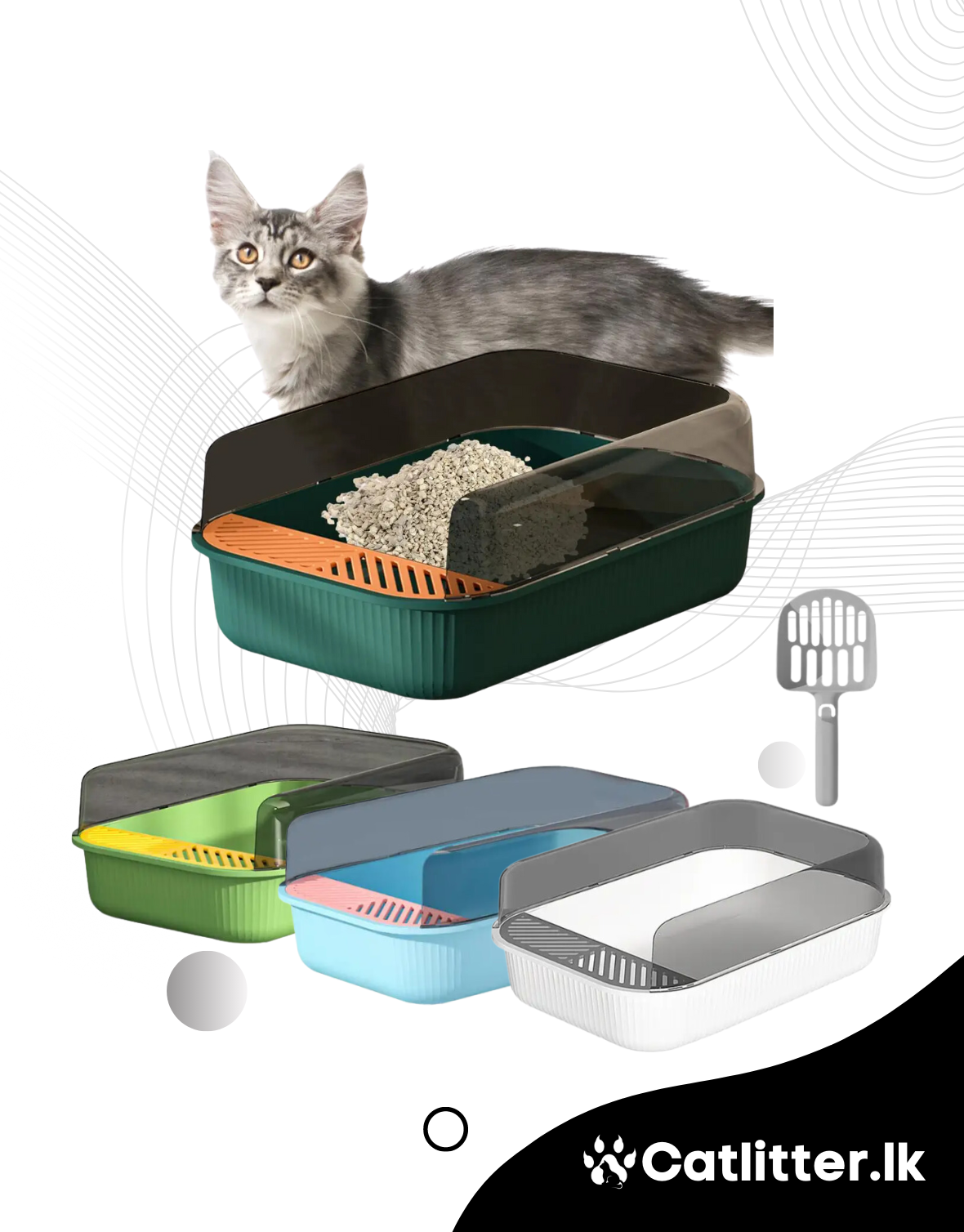 Semi-enclosed Sifting Litter Box