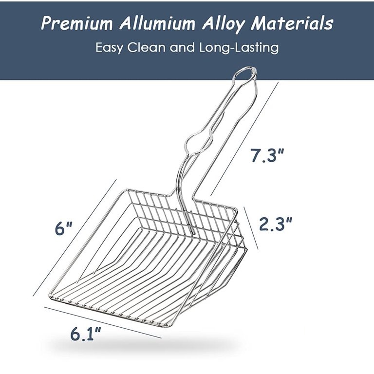 Stainless Steel Catlitter Scoop with Long Handle and Hook Holder 2