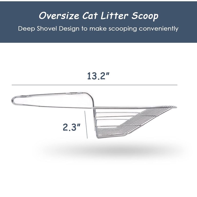 Stainless Steel Catlitter Scoop with Long Handle and Hook Holder 23