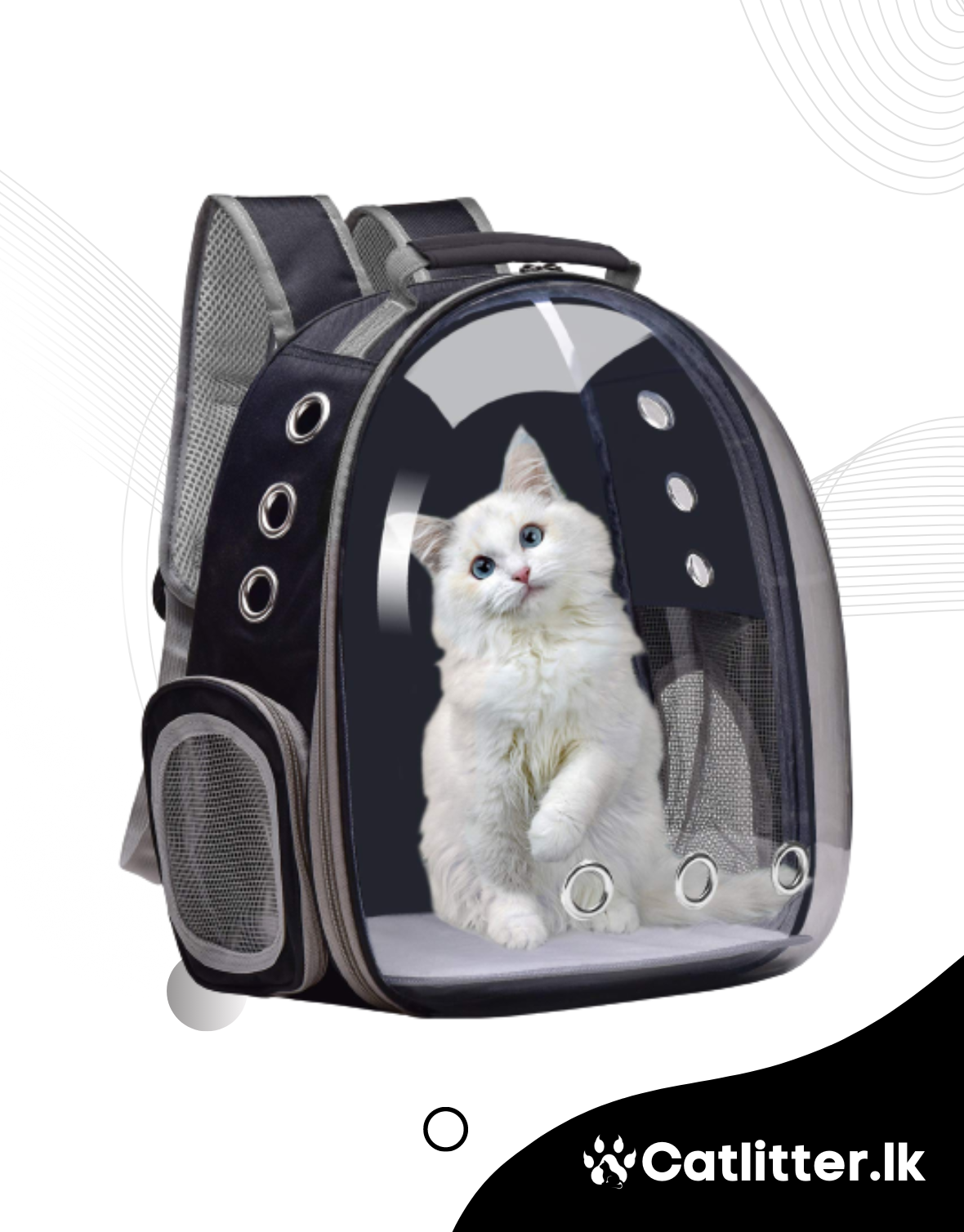 Backpack CarrierBubble Carrying Bag for Small Medium Dogs Cats, Space Capsule Pet Carrier for Hiking, Travel, Airline Approved- Black
