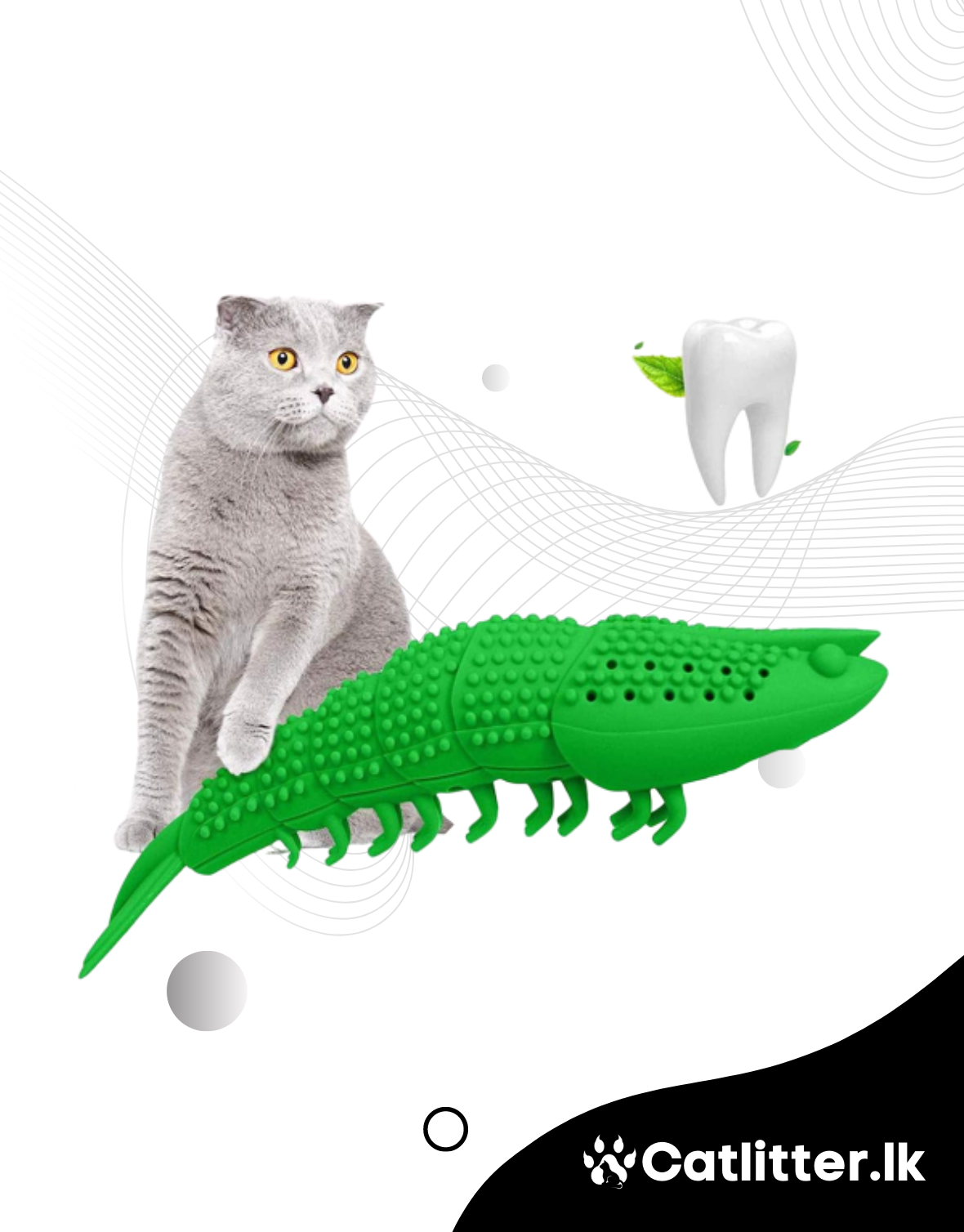Pet Kitty Cats Shrimp Shape Rubber Toy