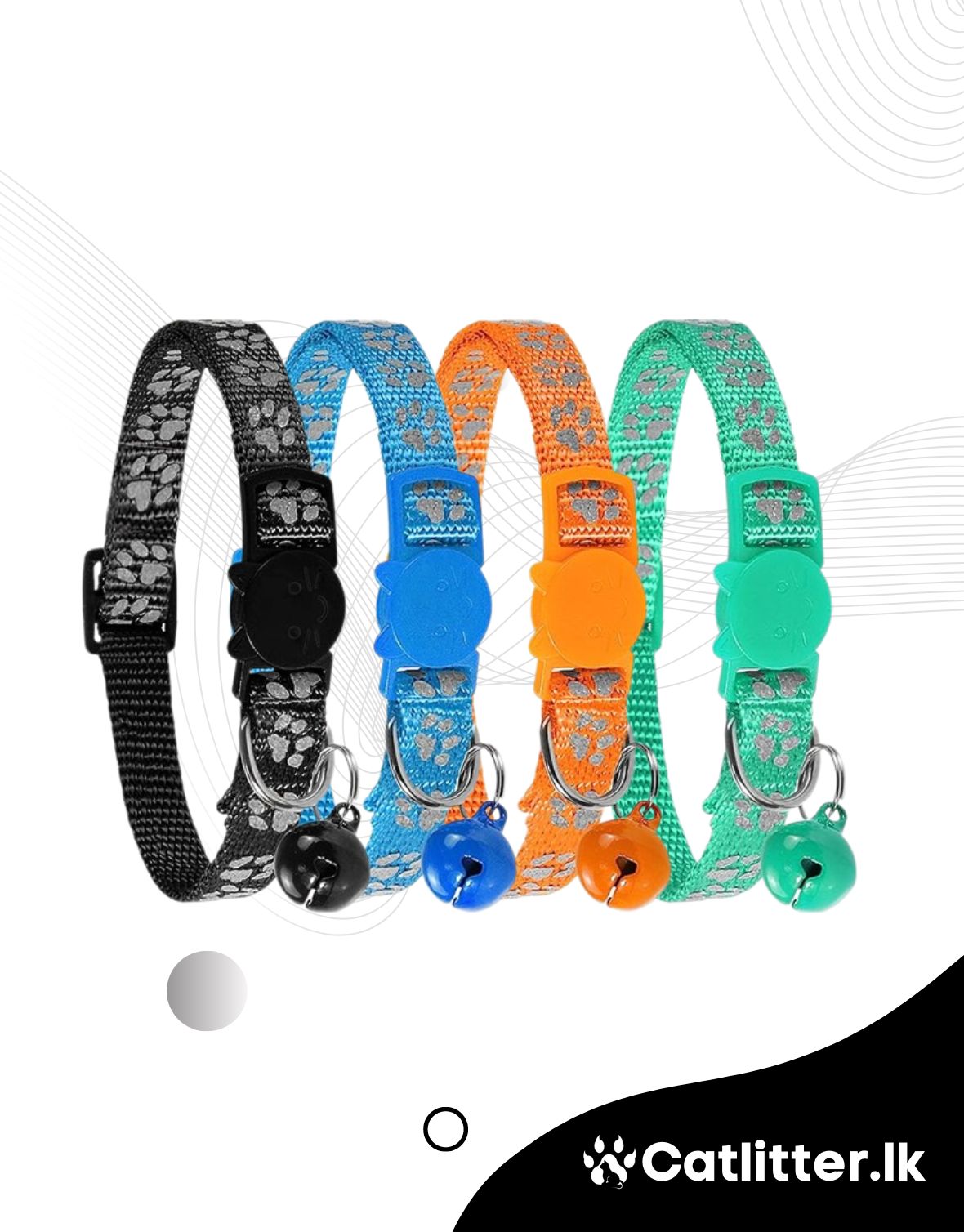 Breakway Cat Collar Paw Print