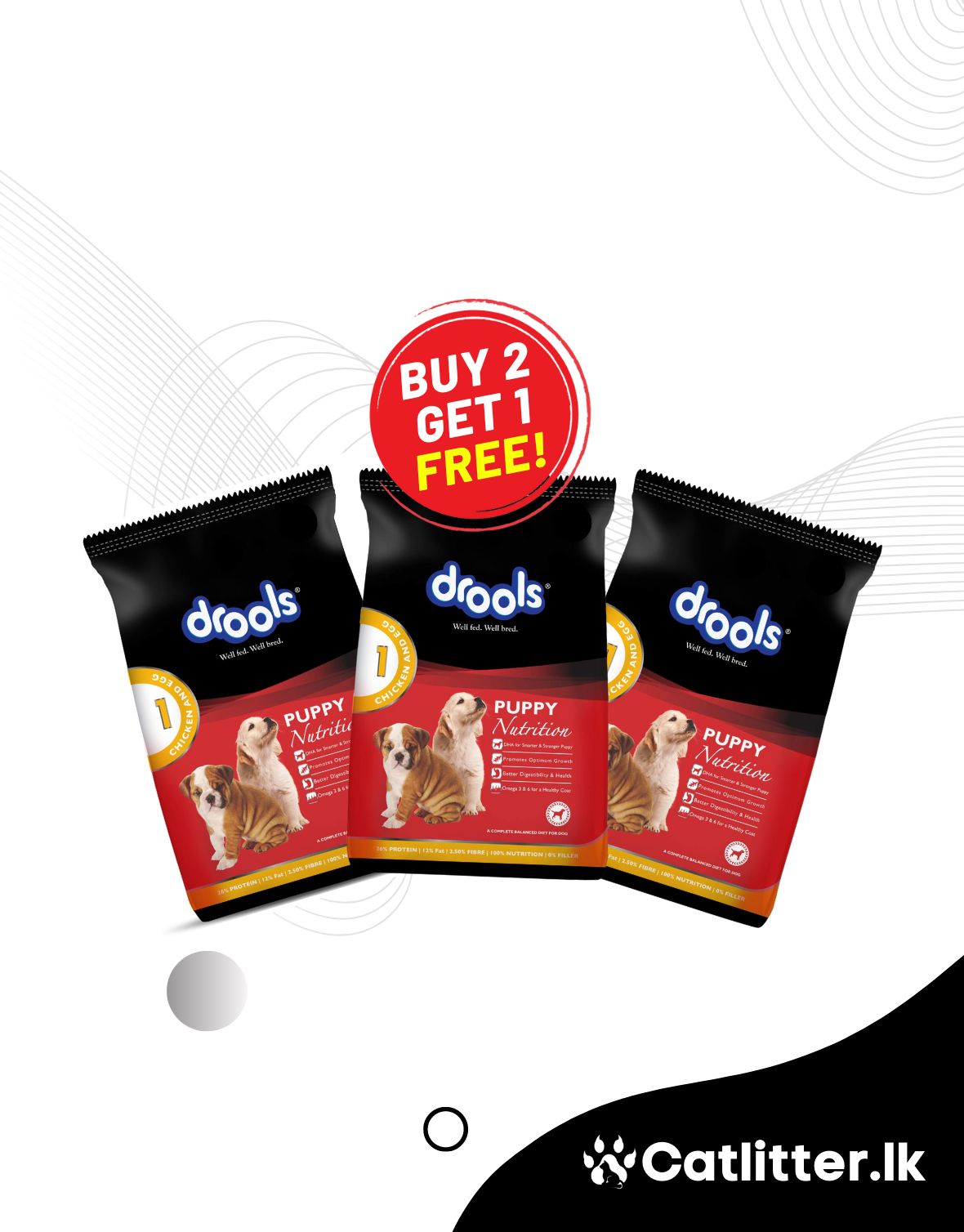 Drools Puppy Dog  Food Buy 2 Get 1