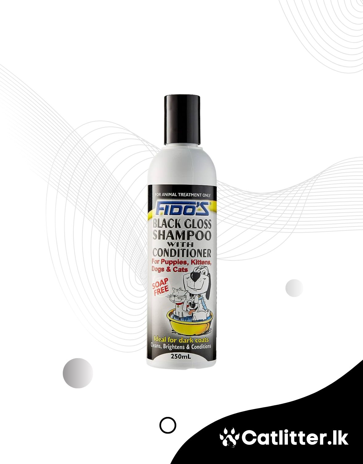 Fidos Black Gloss Shampoo With Conditioner for Cats & Dogs