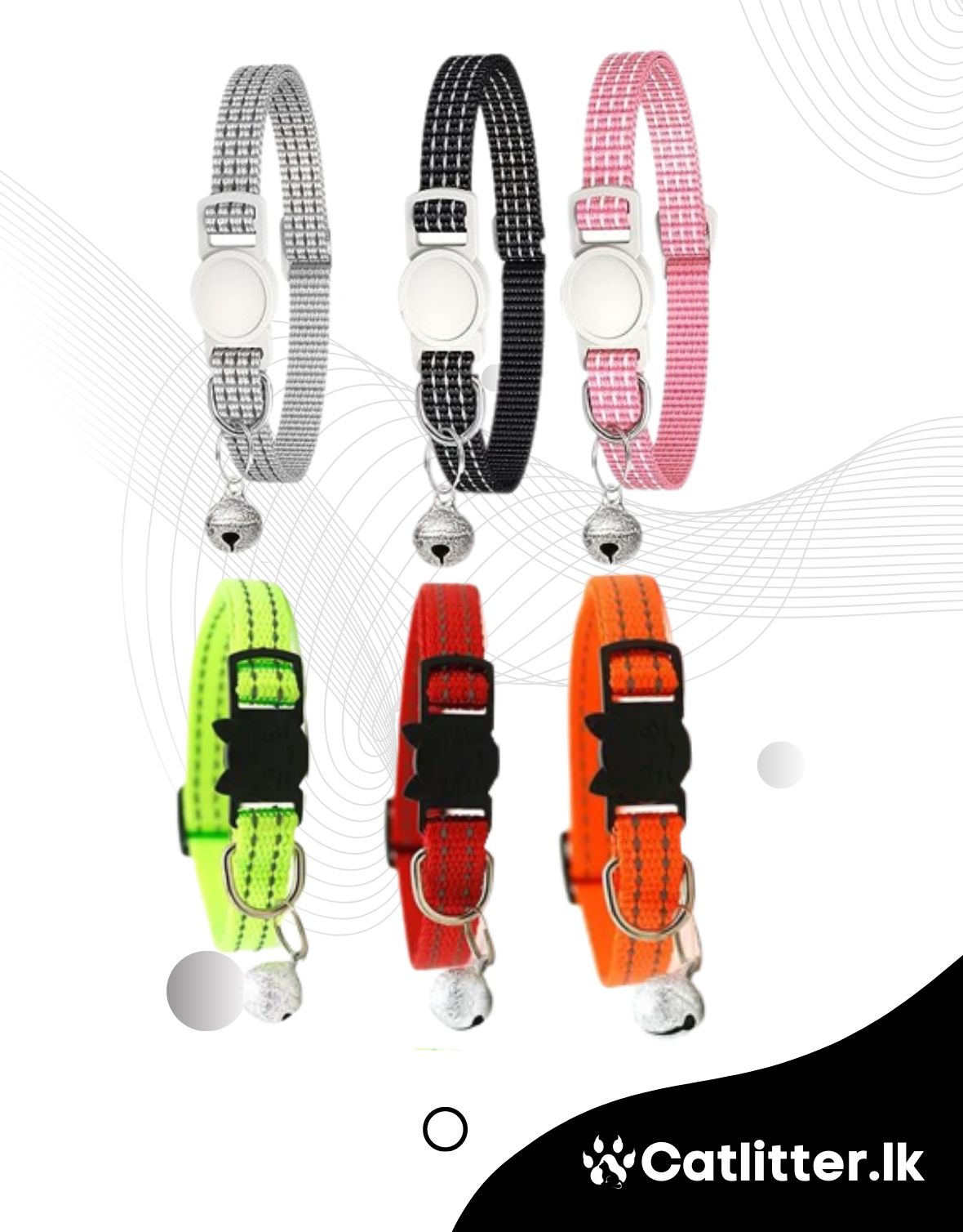 Reflective Breakaway Cat Collars with Bell