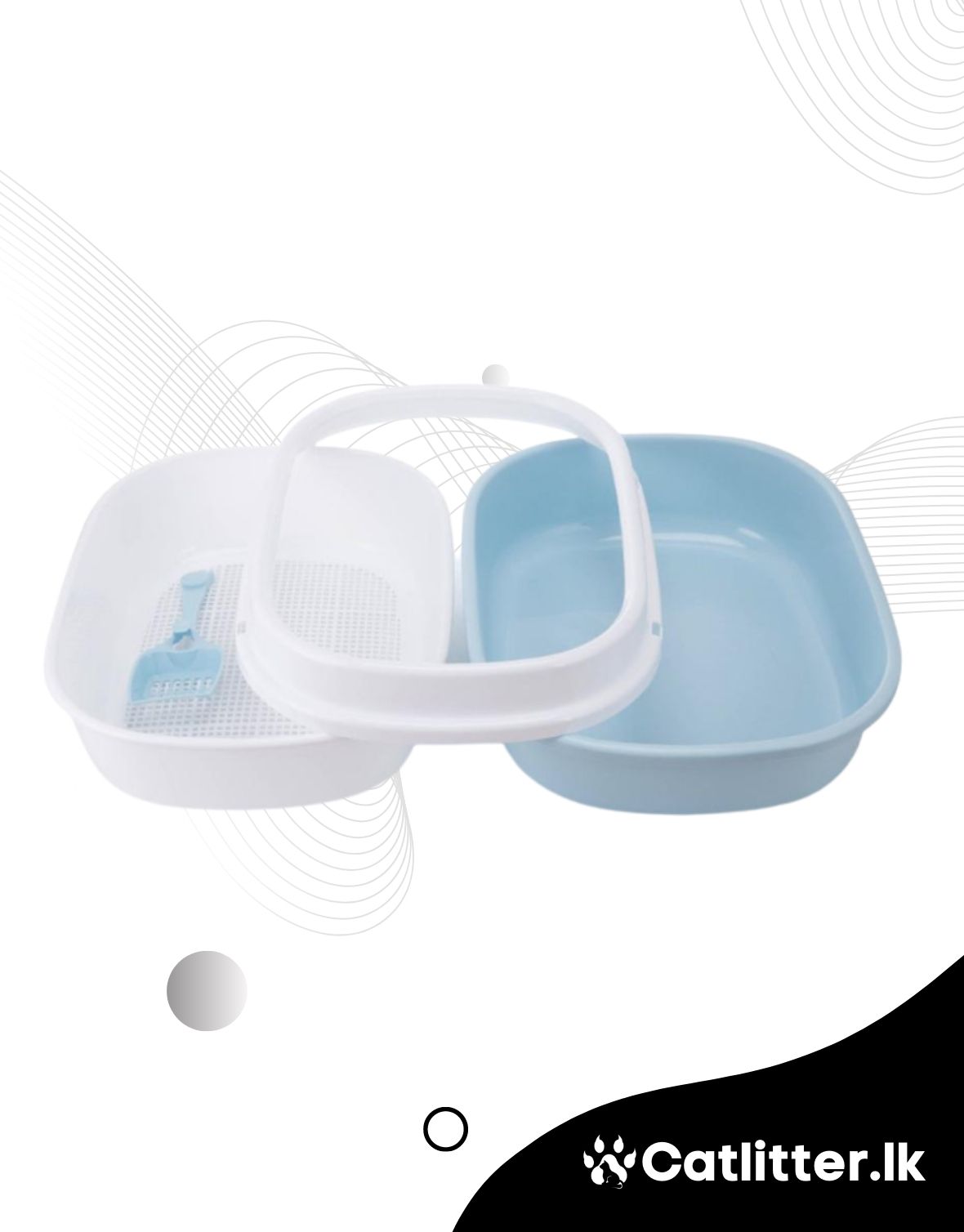 Easy Clean Cat Litter Large Tray Hard Plastic With Scoop For Cats (4)