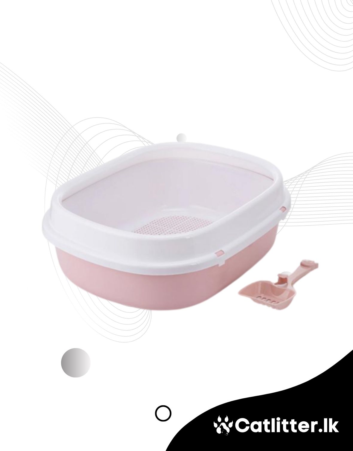 Easy Clean Cat Litter Wood Pellet Tray Plastic With Scoop