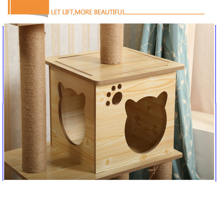 Indoor Cat Scratch Tree With House And Ladder 1
