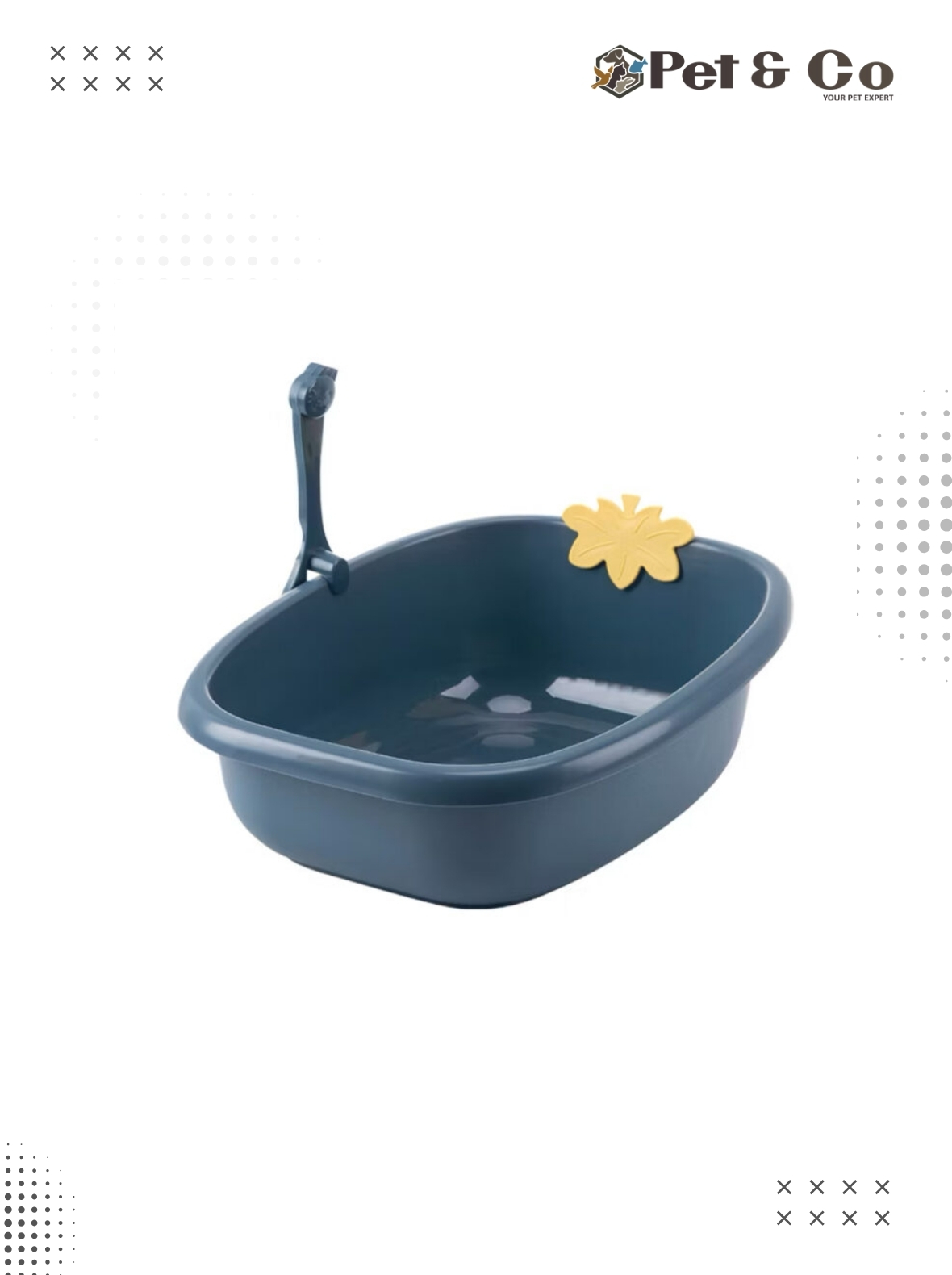 Glossy Plastic Medium Cat-Litter Tray for Kittens & Adult Cats