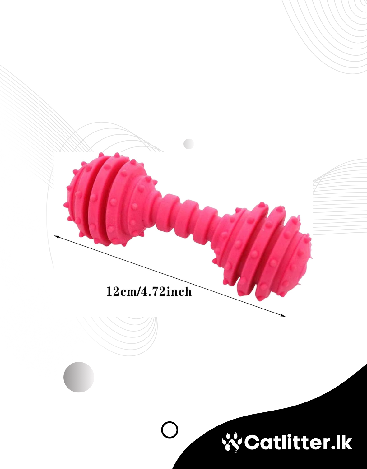Solid Rubber Bone Toy for Medium and Small Dogs (Dumbell Shaped)
