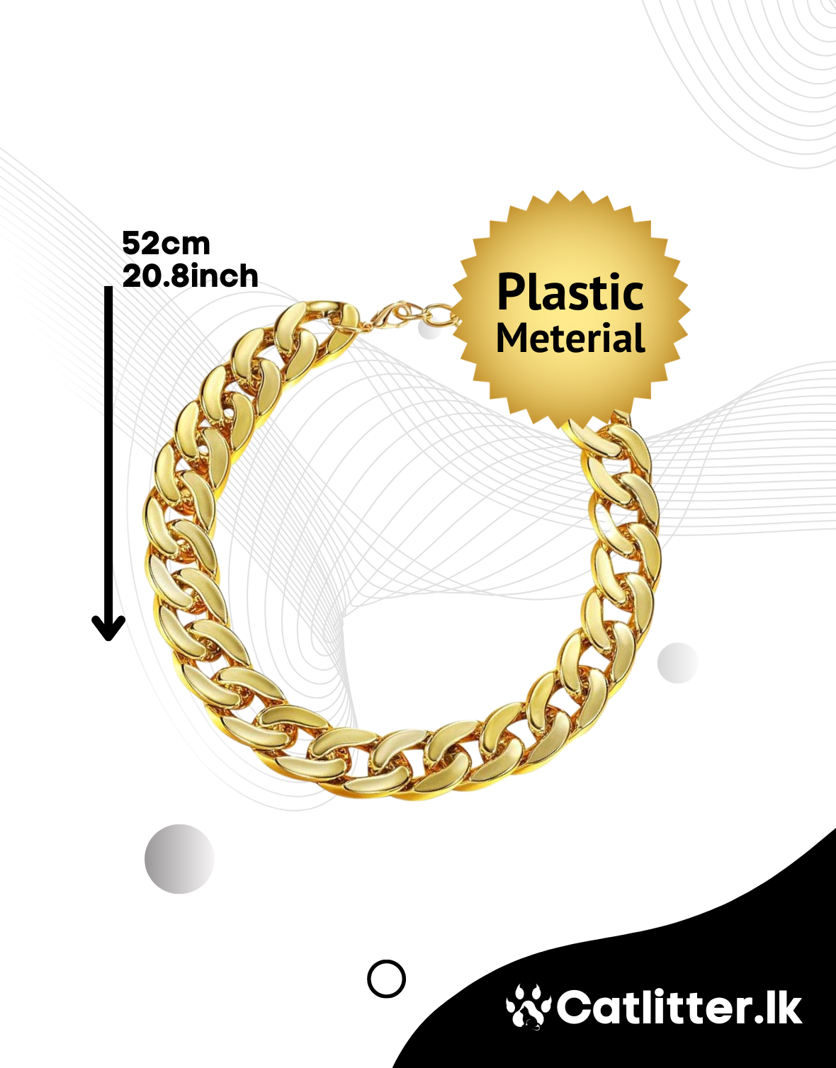 Dog Chain Gold Necklace Chain (Plastic Meterial)