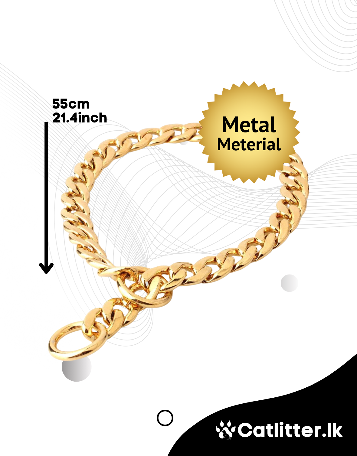 Dog Chain Gold Necklace Chain (Metal Meterial)