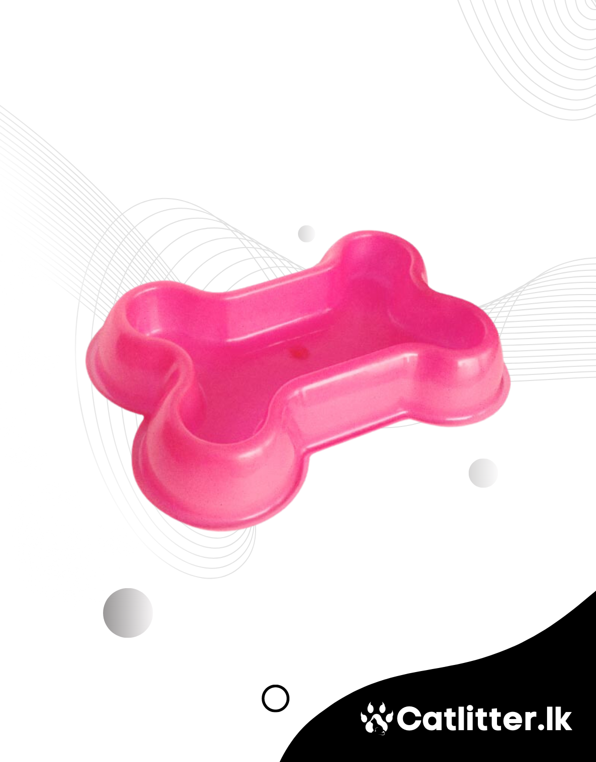 Pet Food Bowl (Bone Shaped) for Cats & Dogs