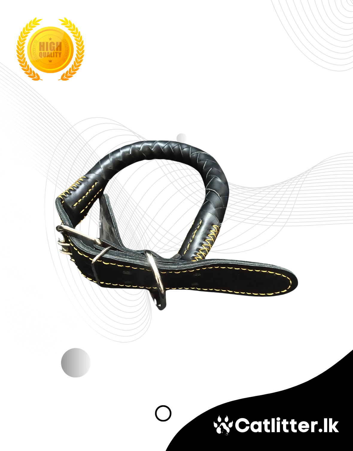 Pure Leather Dog Coller for Medium Dogs & Puppies (Adjustable)