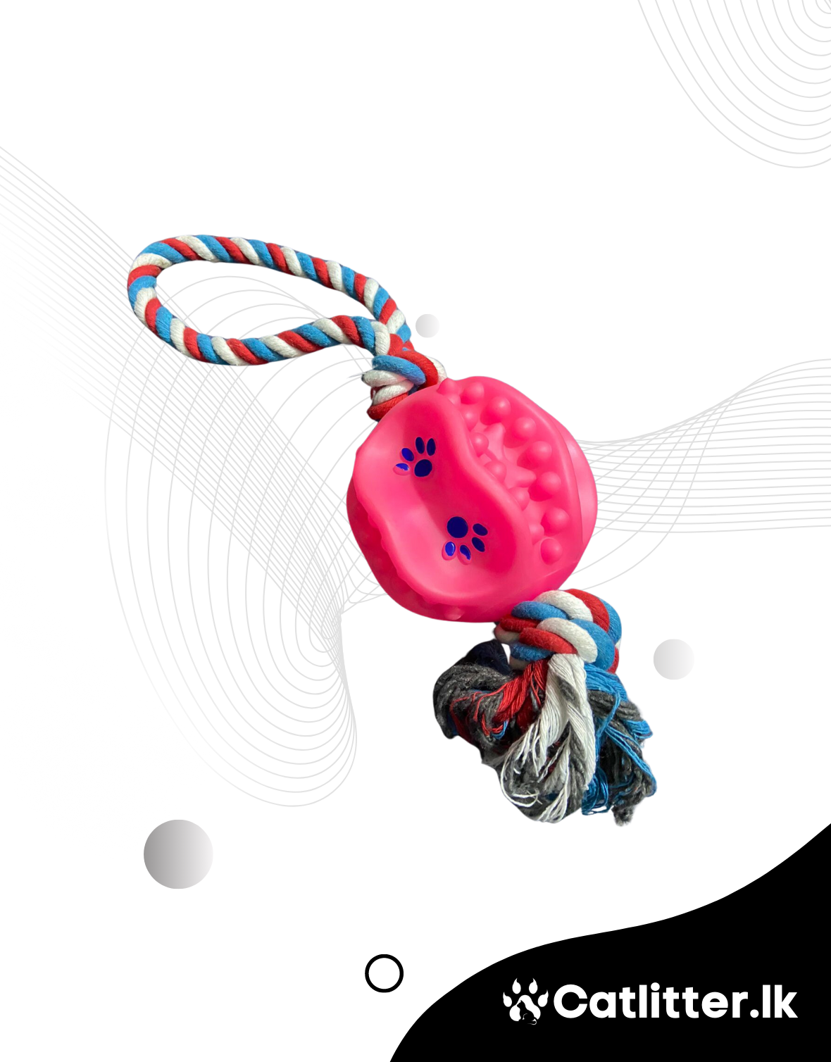 Pet Toy Ball with Handle for Dogs & Puppies