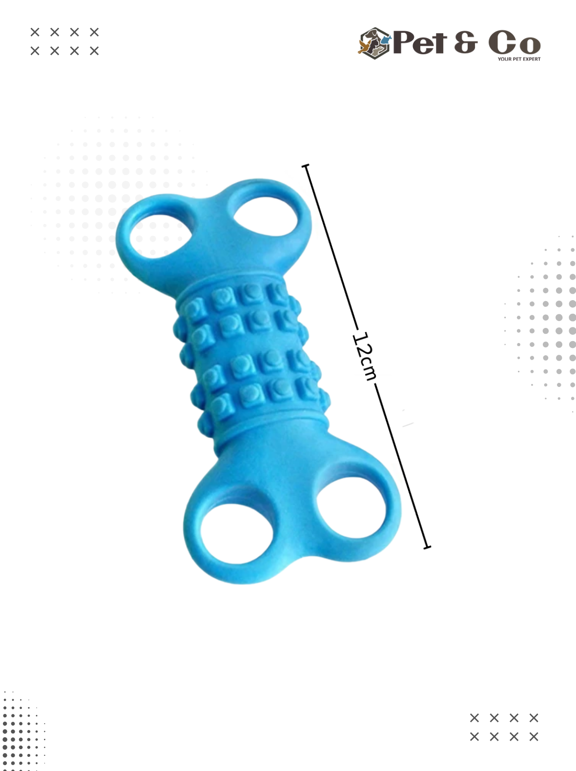 Solid Rubber Bone Toy for Medium and Small Dogs (Toffee Shaped)