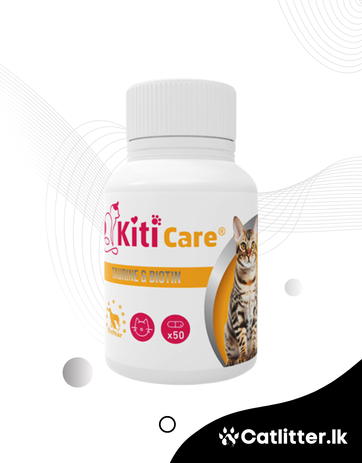 Kiti Care Taurine and Biotin for Cats (50 Tablets)