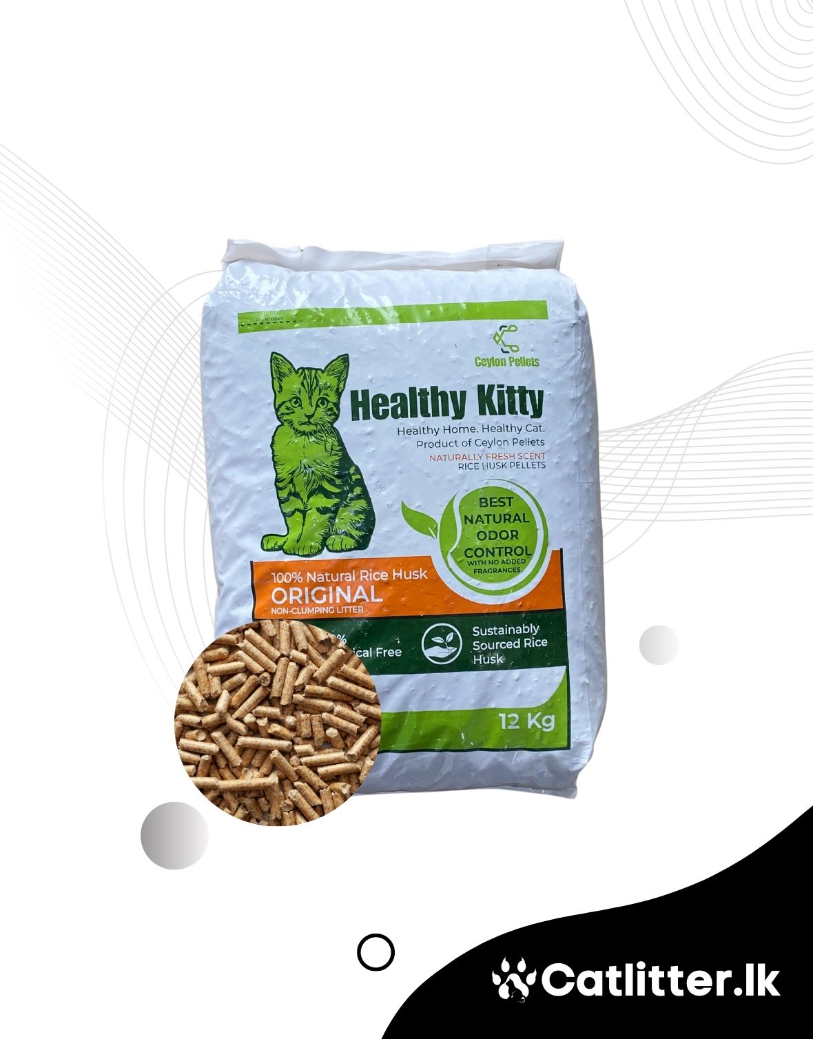 Healthy Kitty Rice Husk Cat-Litter 10Kg
