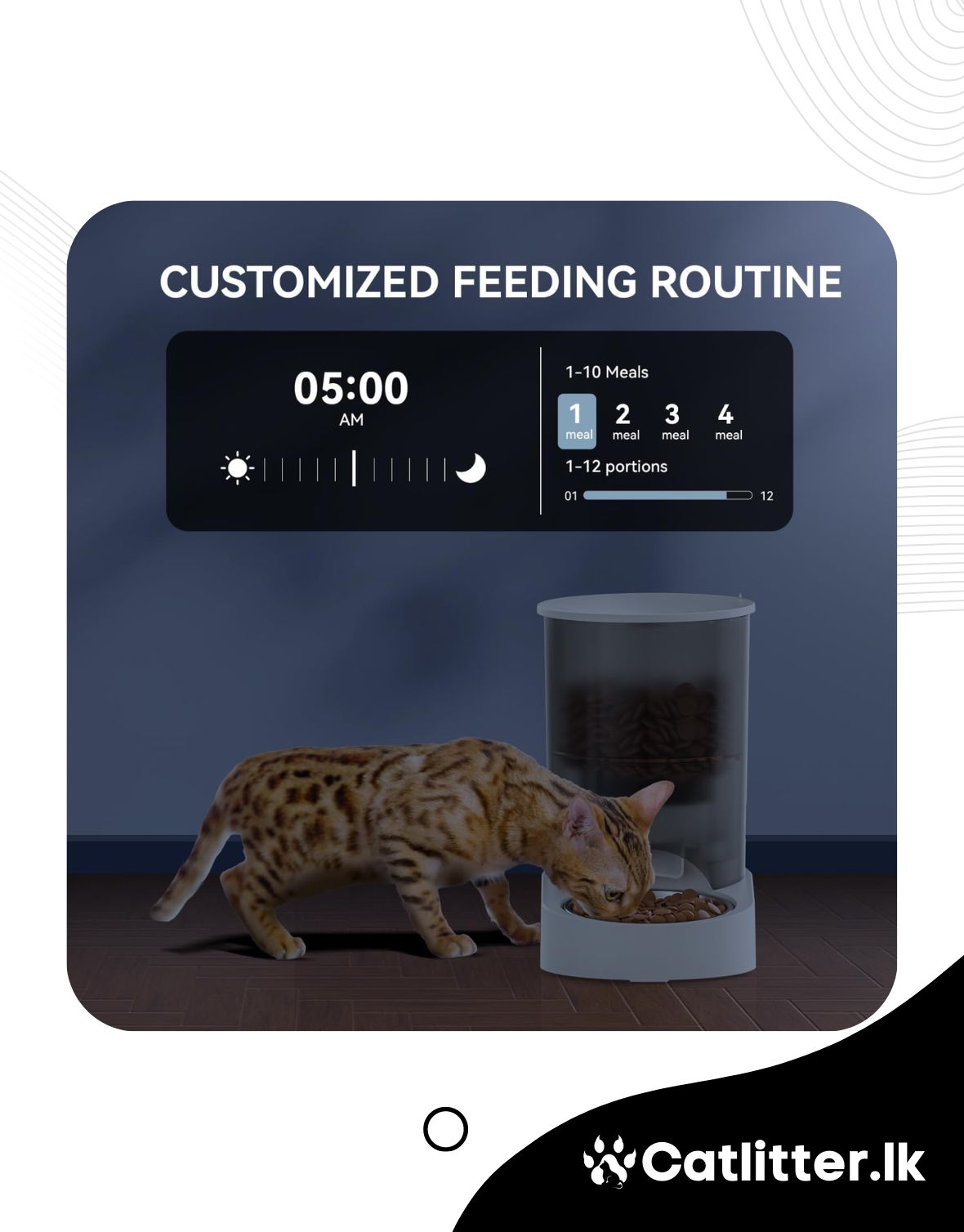 Rechargeable Automatic Cat Feeder with App (2)