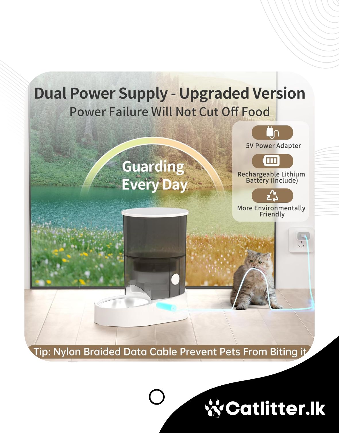 Rechargeable Automatic Cat Feeder with App (4)
