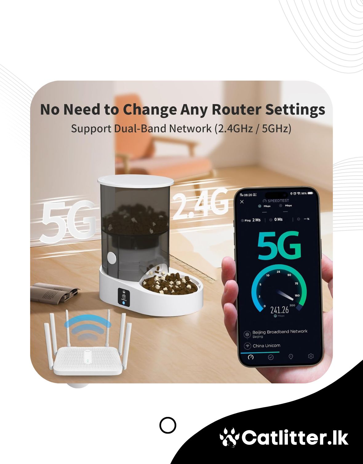 Rechargeable Automatic Cat Feeder with App
