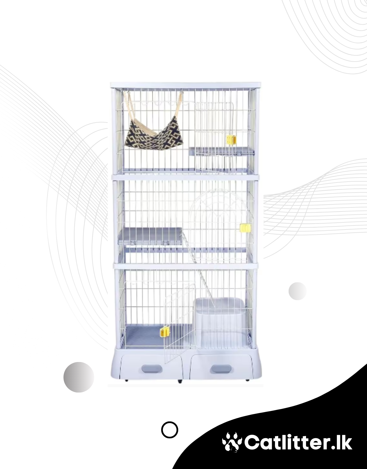 Extra large cat cage with 3 layer