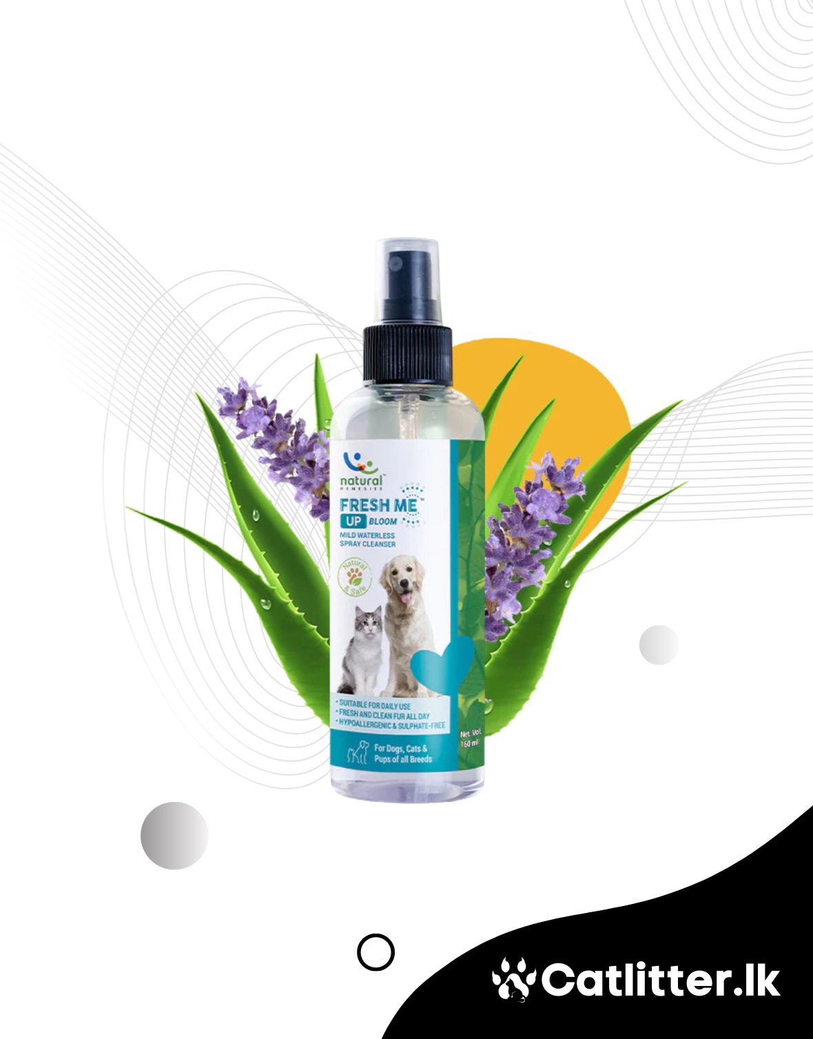 FRESH ME UP BLOOM – Waterless Coat Spray Cleanser – Cats & Dogs (160ml)