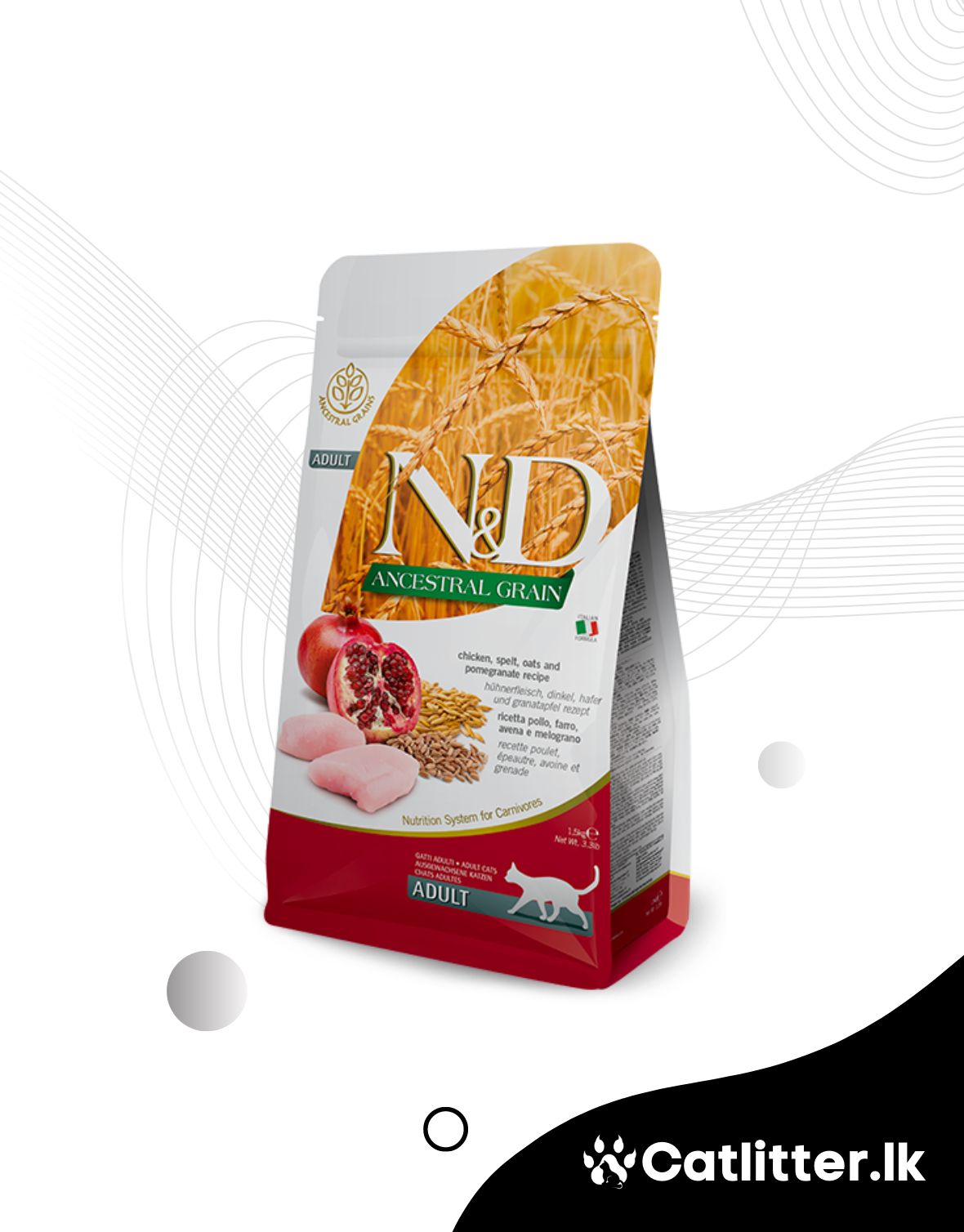Farmina - N&D Grain Free Chicken & Pomegranate Adult Cat Food 5Kg