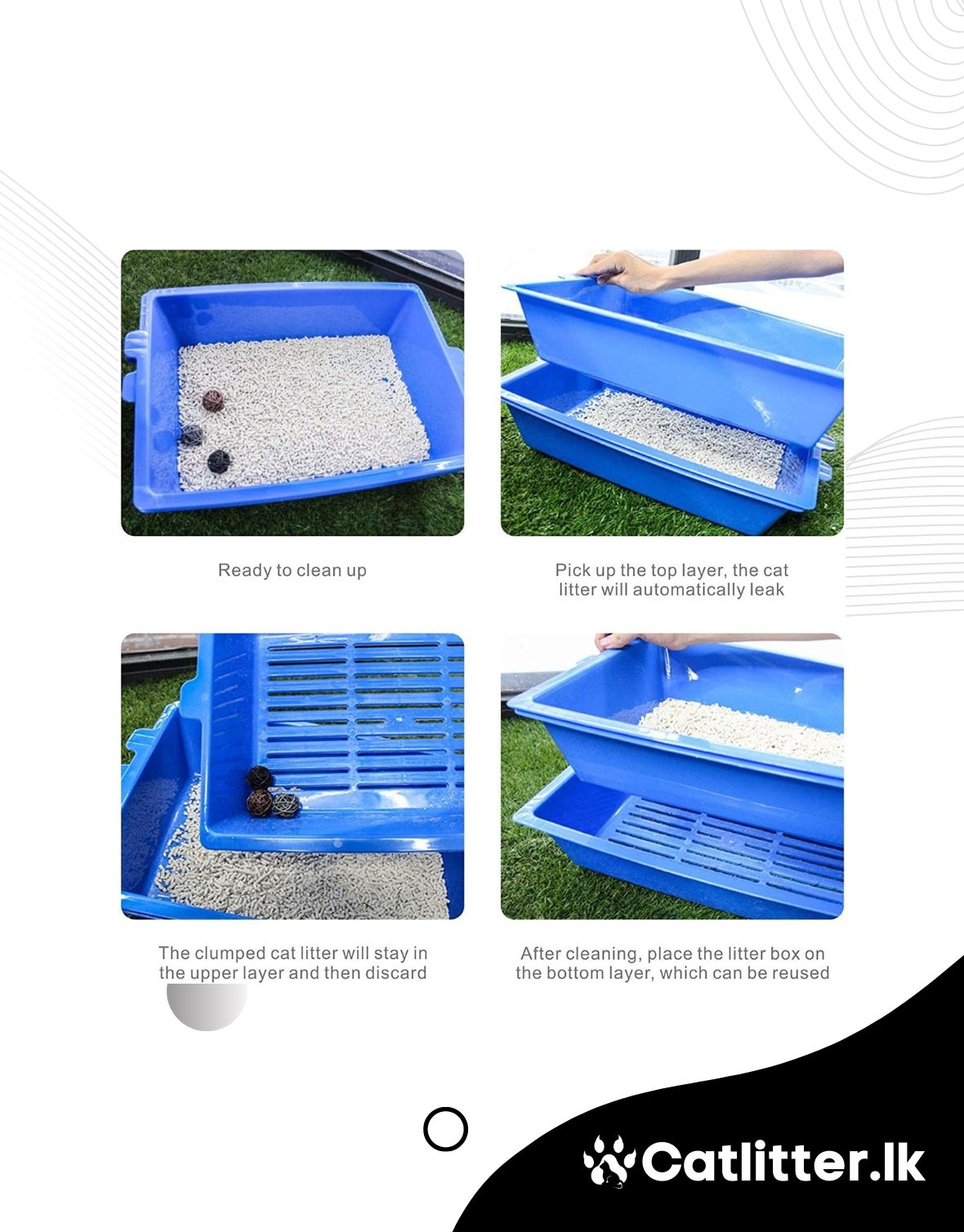 Sift Self Cleaning Kitty Litter Tray (2)