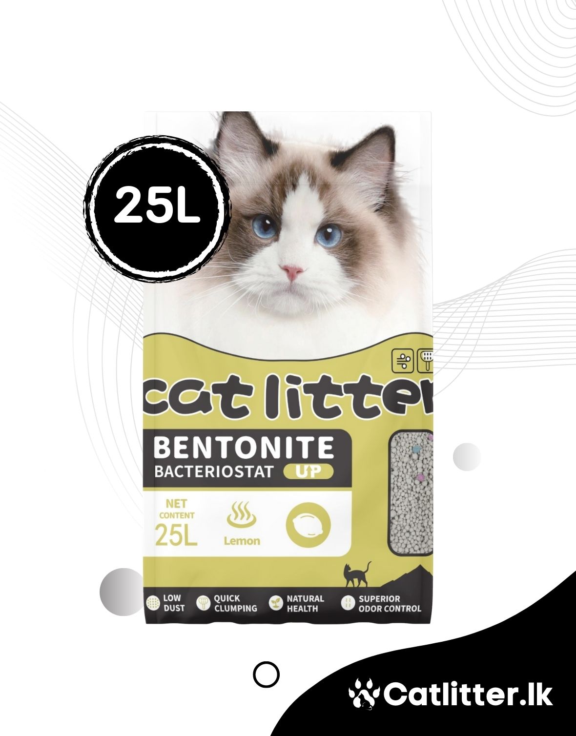 Mini Cat Bentonite Cat Litter 25L (Lemon Scented)
