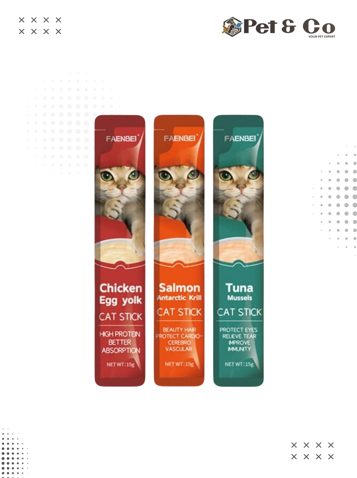 FAENBEI Creamy Cat Snack Treat Bars - 15g