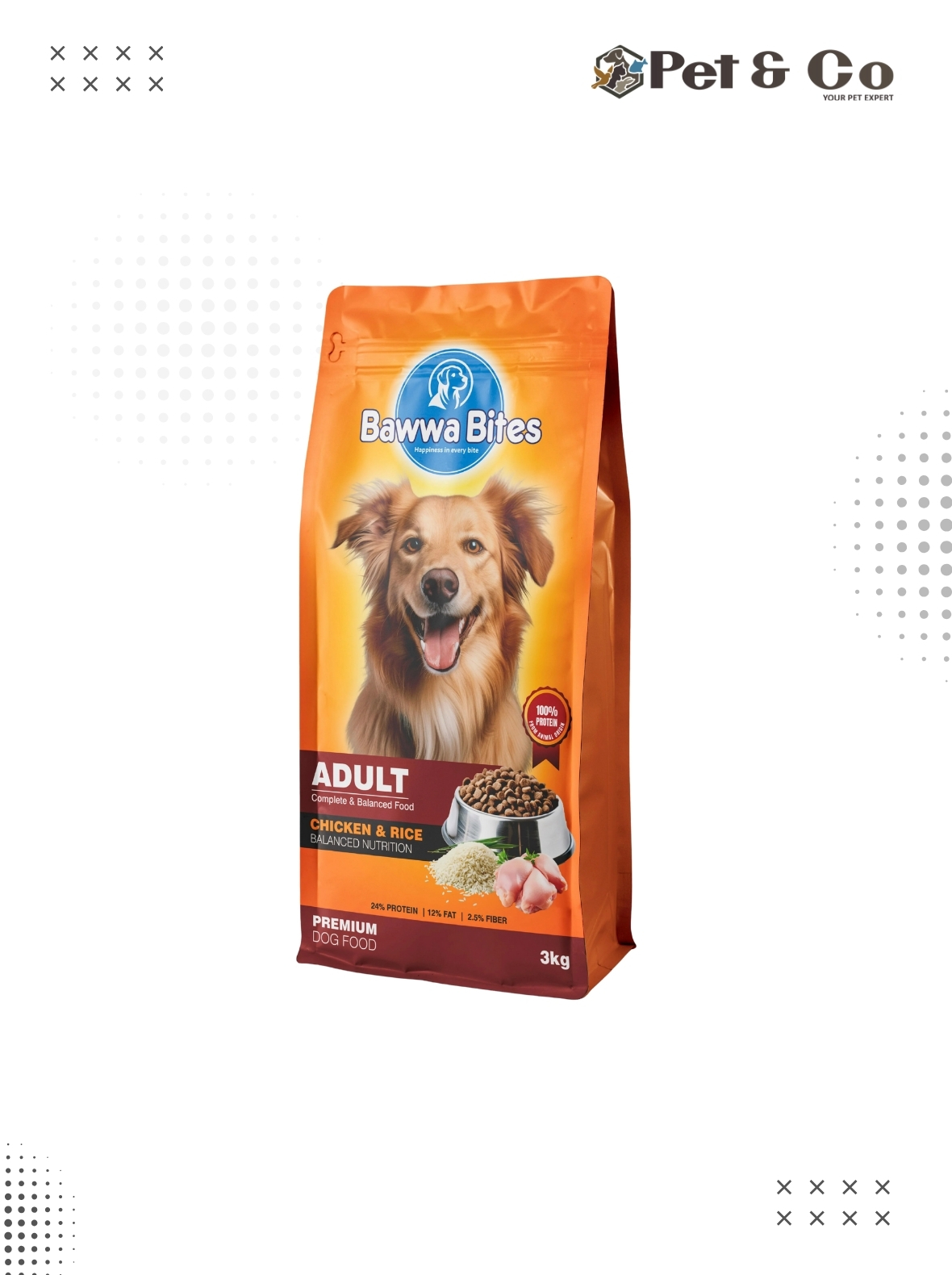 Bawwa Bites Dog Adult Dry Food (Chicken & Rice) 3kg