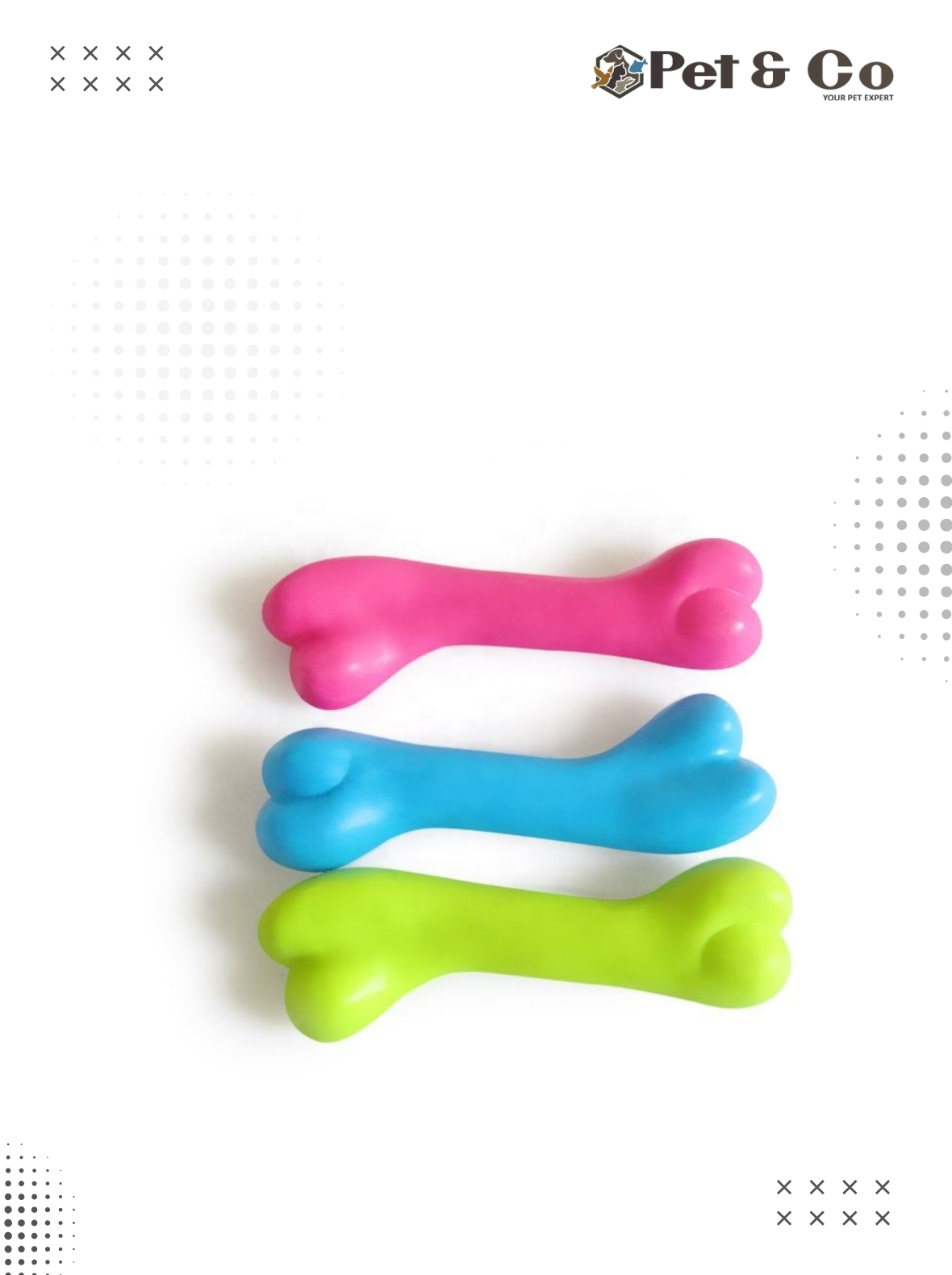 Bone Shaped Soft Rubber Pet Dog Chew Toy