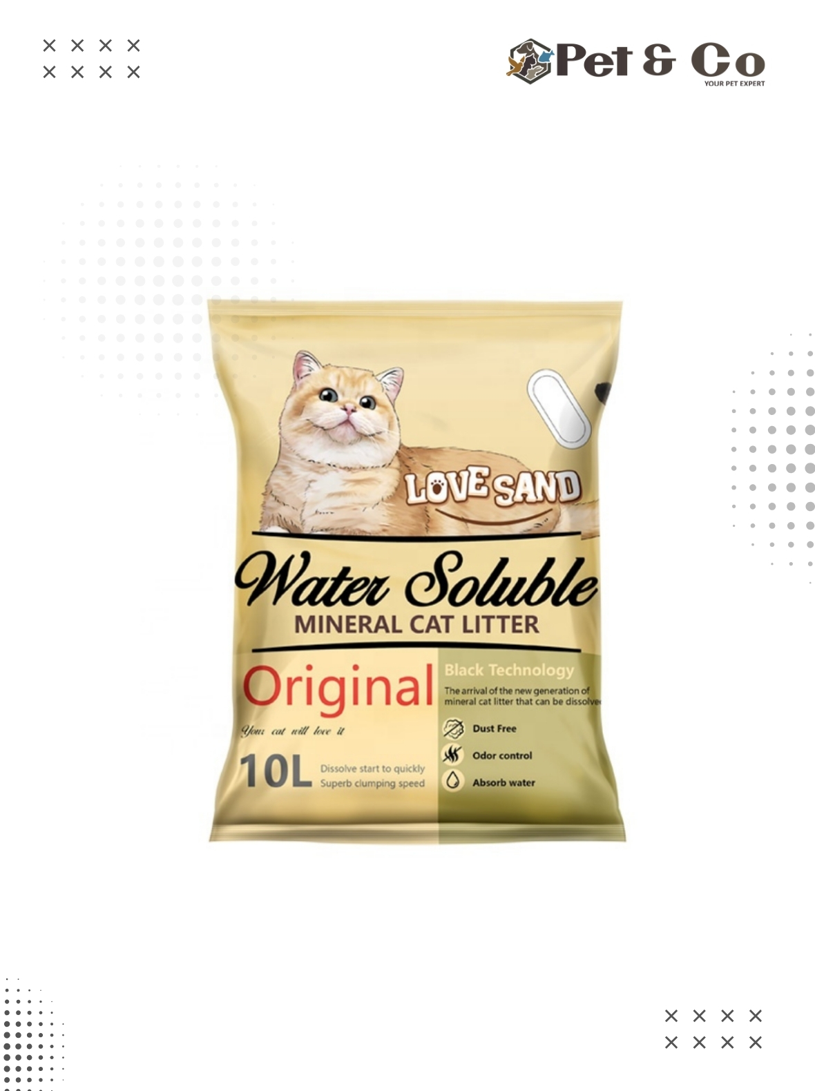Emily Love Sand Water Soluble Cat Litter (Flushable) Lemon 10L - 8Kg