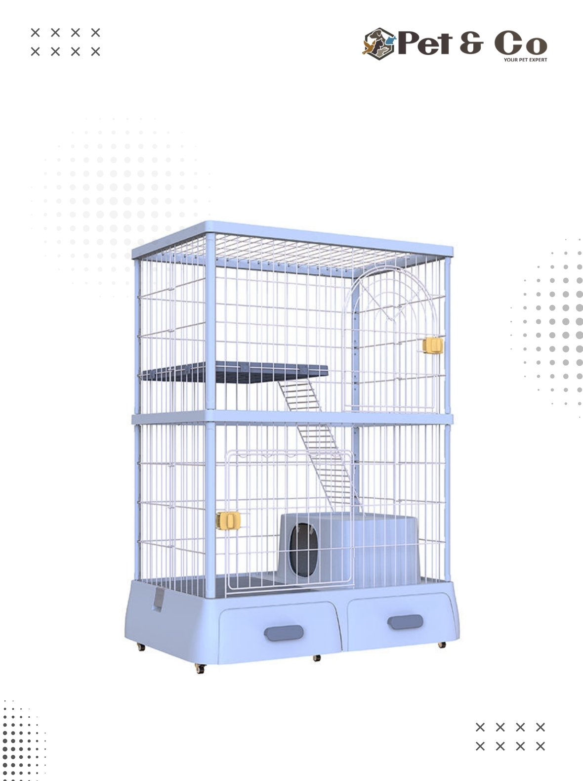 Extra Large Cat Cage with 2 Layers – Spacious, Foldable & Durable Design