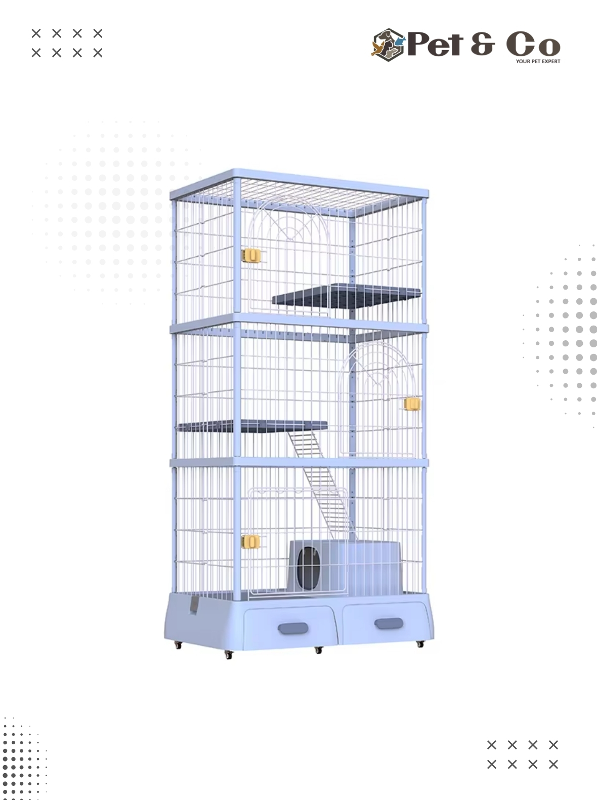 Extra Large Cat Cage with 3 Layers – Spacious, Foldable & Durable Design