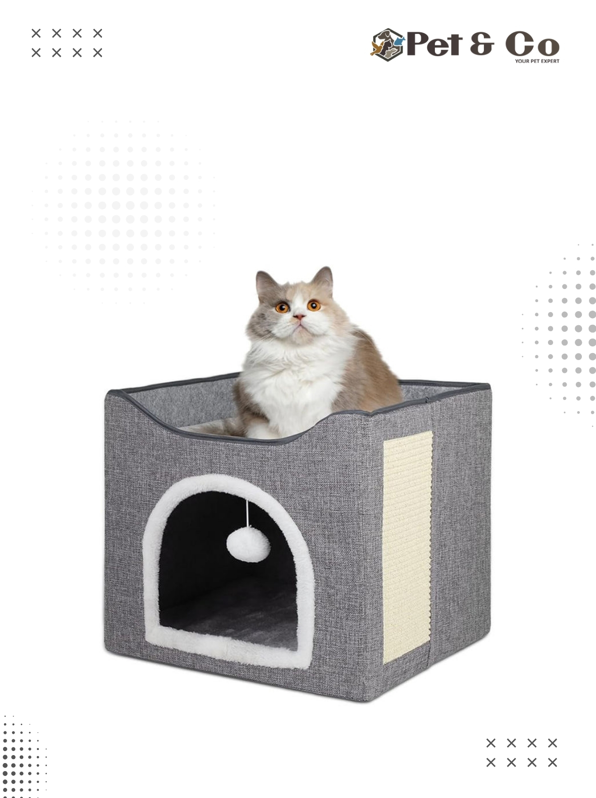 Foldable Cat House – 2-in-1 Cat Bed & Hideaway