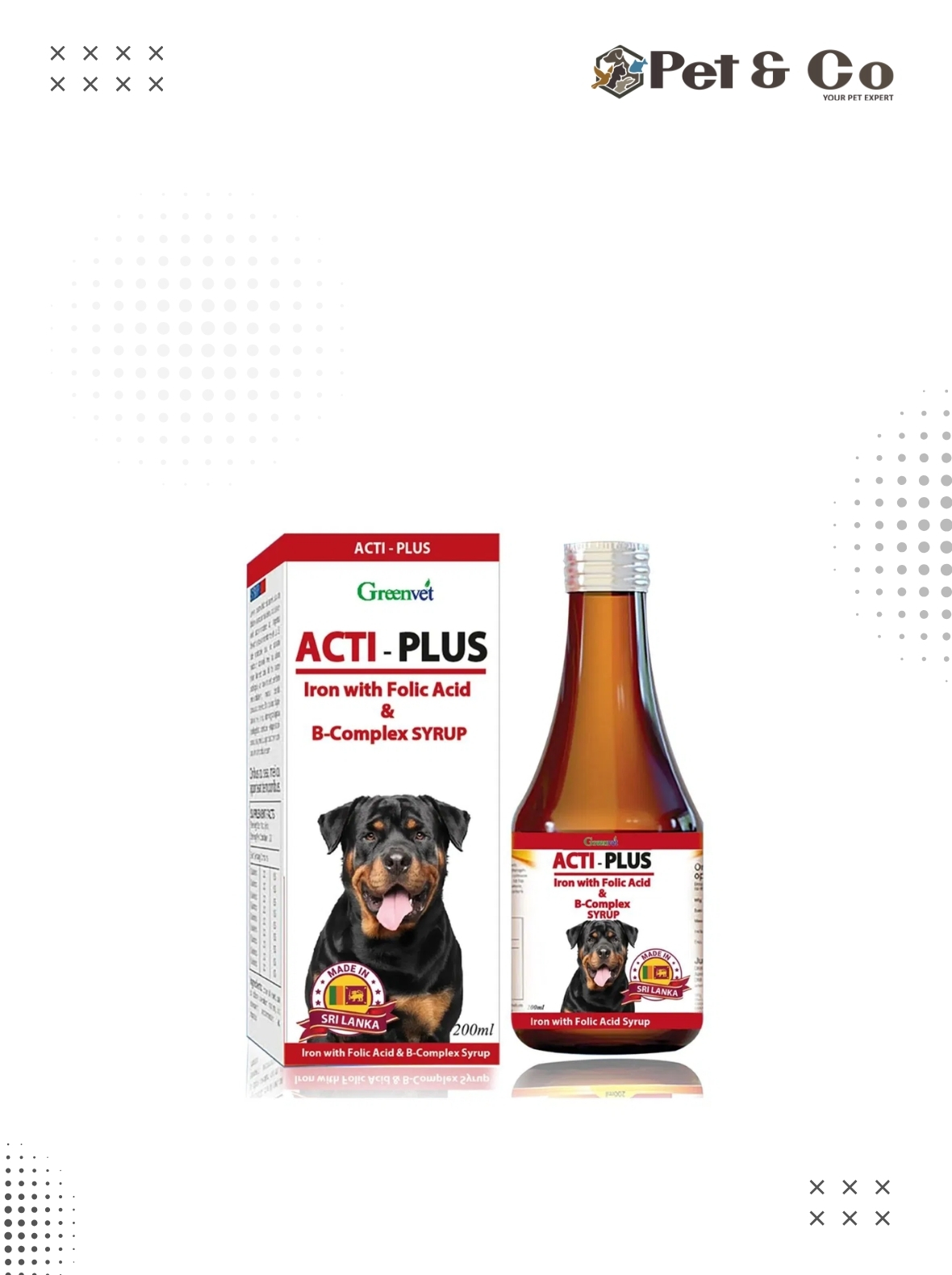 Greenvet Acti-Plus (Iron with Folic Acid Syrup) for Cats & Dogs 200mL
