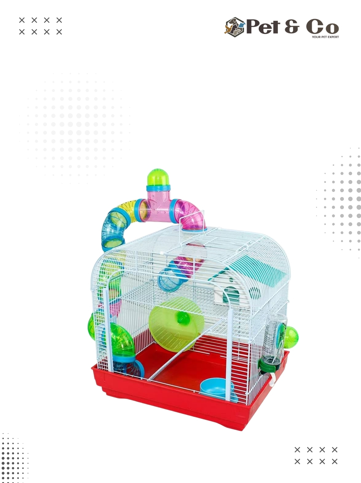 Hamster Cage | Spacious Habitat with Wheel & Accessories for Small Pets