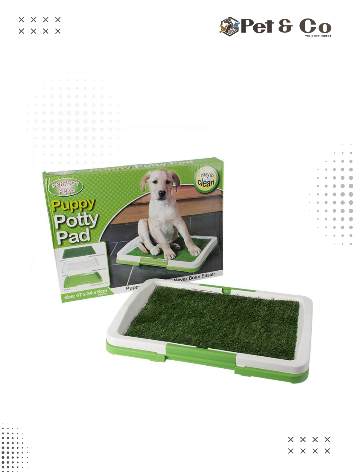 Indoor Dog Toilet Tray with Grass Pad